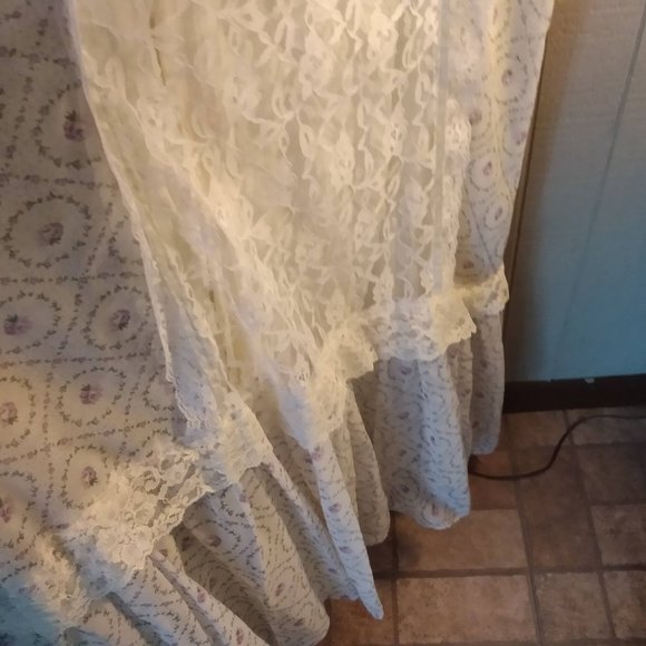 Vintage Floral & Lace Maxi Dress Homecoming Prom Prairie Boho Romantic Wedding - Picture 16 of 16